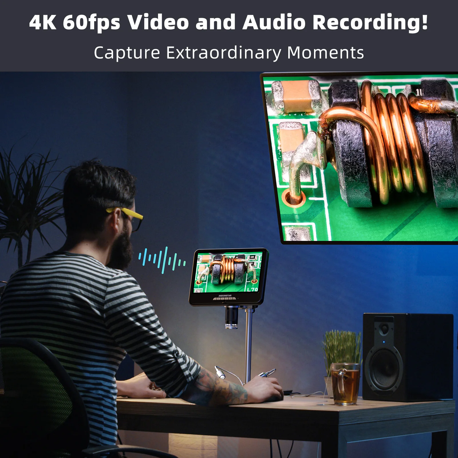 Andonstar AD210S-Pro 4K 60FPS  - Electronics Repair Microscope recensione e prezzo