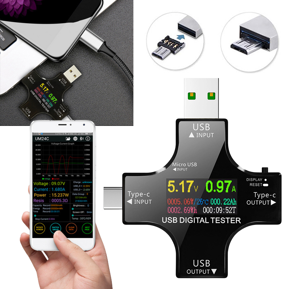 USB Tester Type-C PD Color Dig - Usb Ammeter Tester recensione e prezzo