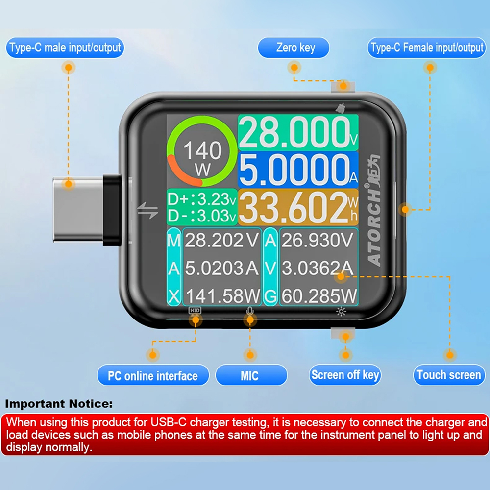 T3 Capacitive Touchscreen Powe - Usb Ammeter Tester recensione e prezzo
