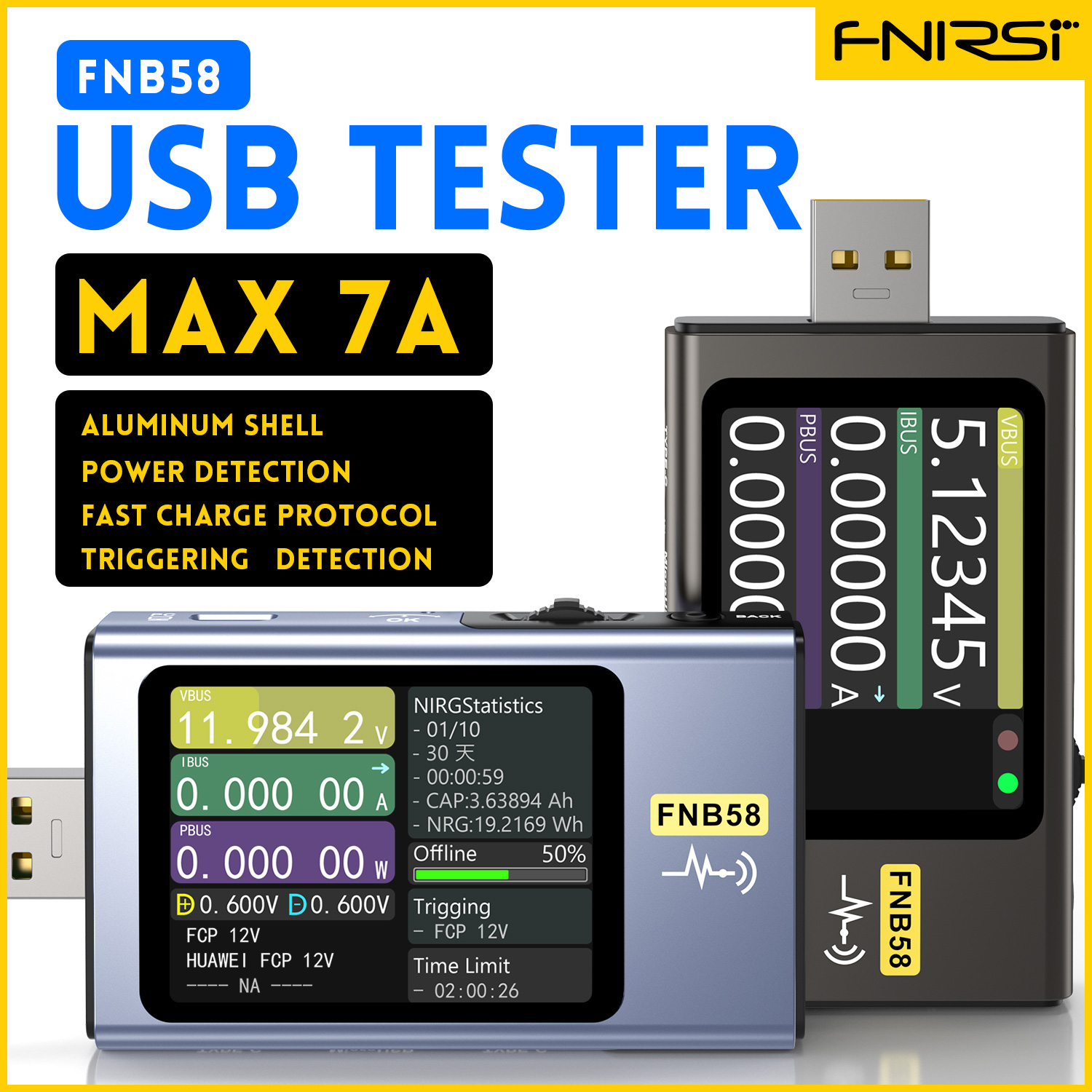 FNIRSI-FNB58 USB Voltage Teste - Usb Ammeter Tester recensione e prezzo