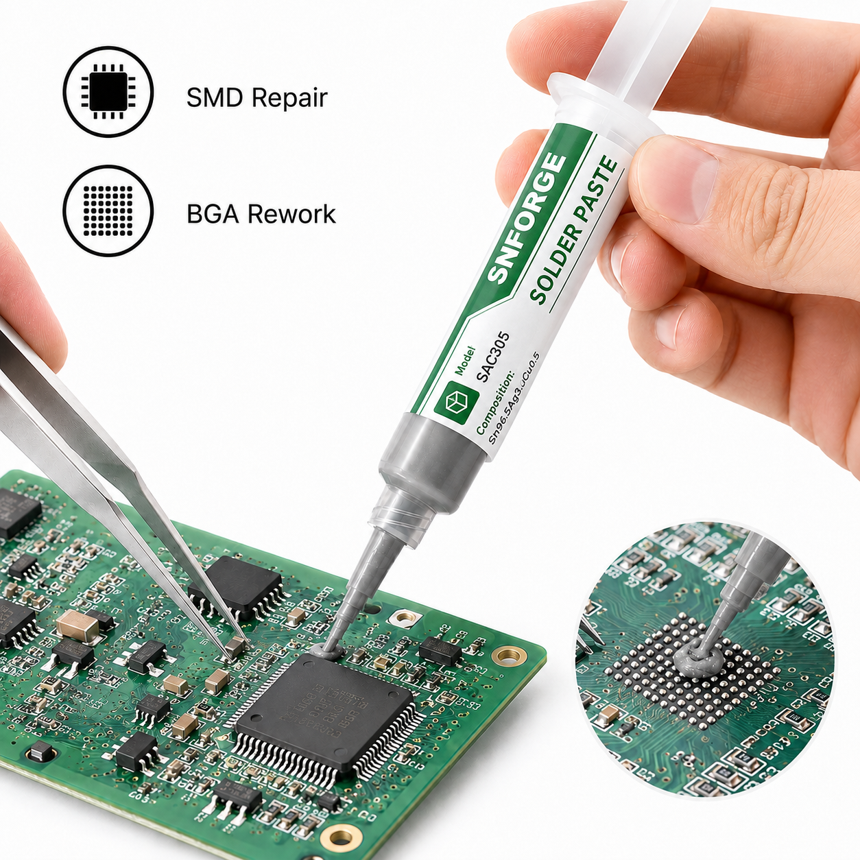 SAC305 Solder Paste Welding Ti - Electronics Repair Center recensione e prezzo