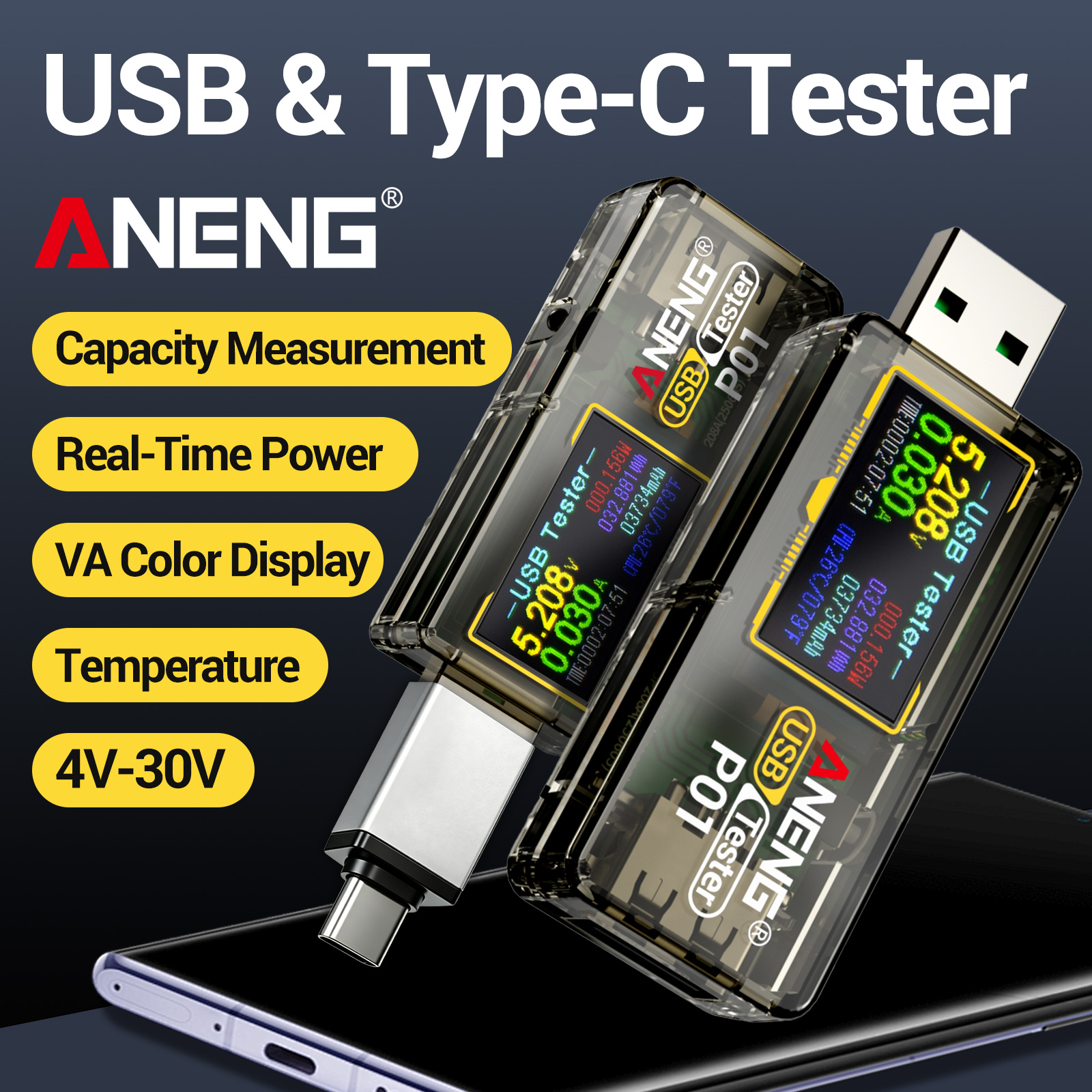 ANENG P01 USB Type C Tester Di - Usb Ammeter Tester recensione e prezzo